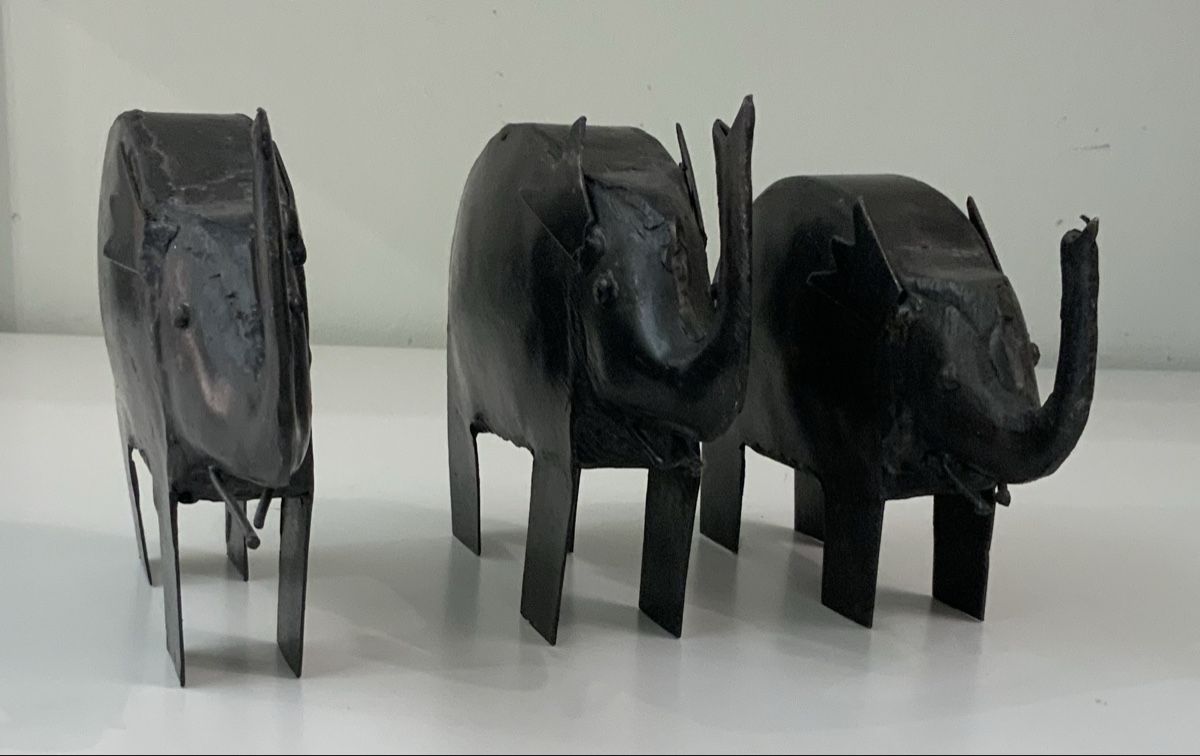 Statuette: Lot de 3 éléphants en fer forgé – Usato da rolle venduto da Tontonjulot 1