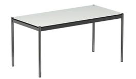 Table-bureau USM Haller 175x75x75 cm gris perle/blanc
