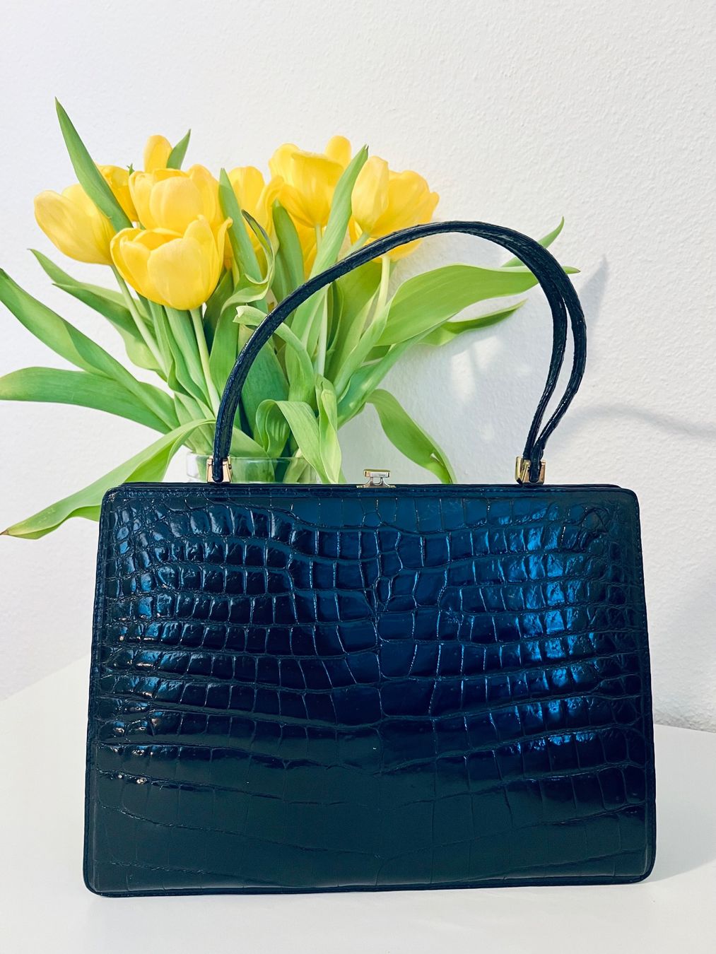 Borse da donna: Kroko Leder Handtasche - Top! – Usato da Rüschlikon venduto da topswissvintage 1