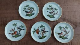 5 Herend Rothschild Bird Untersetzer 8cm