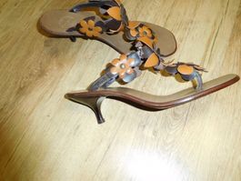 Echt Leder Absatz Zehen Sandalen Grösse 37 braun
