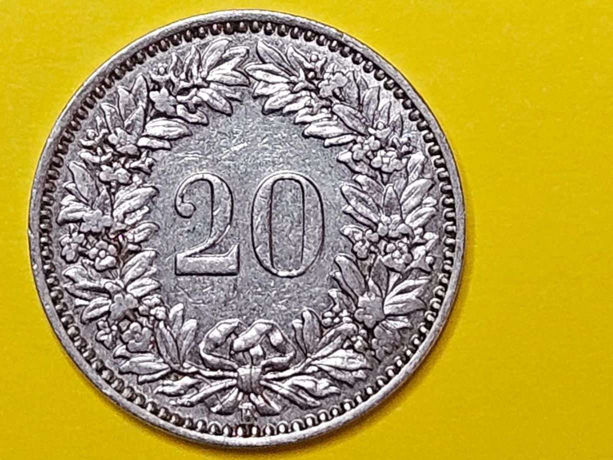 Tutti le monete: 20 Rappen, 1913 – Usato da Hinwil venduto da Bell1894 1