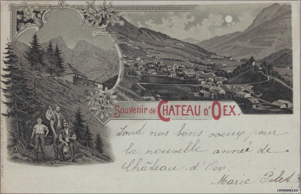 Cartes postales: Château d’Oex VD // 1899 Litho – D'occasion à Basel par intermezzo12