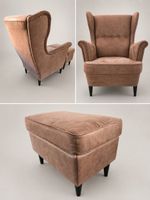 Strandmon Sessel mit Hocker von IKEA