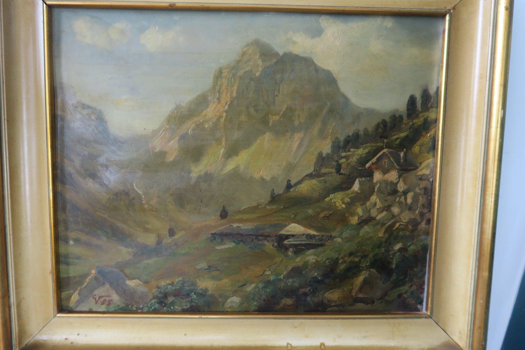 Dipinti: Gebirgslandschaft monogrammiert – Usato da Wädenswil venduto da Turusukko 1