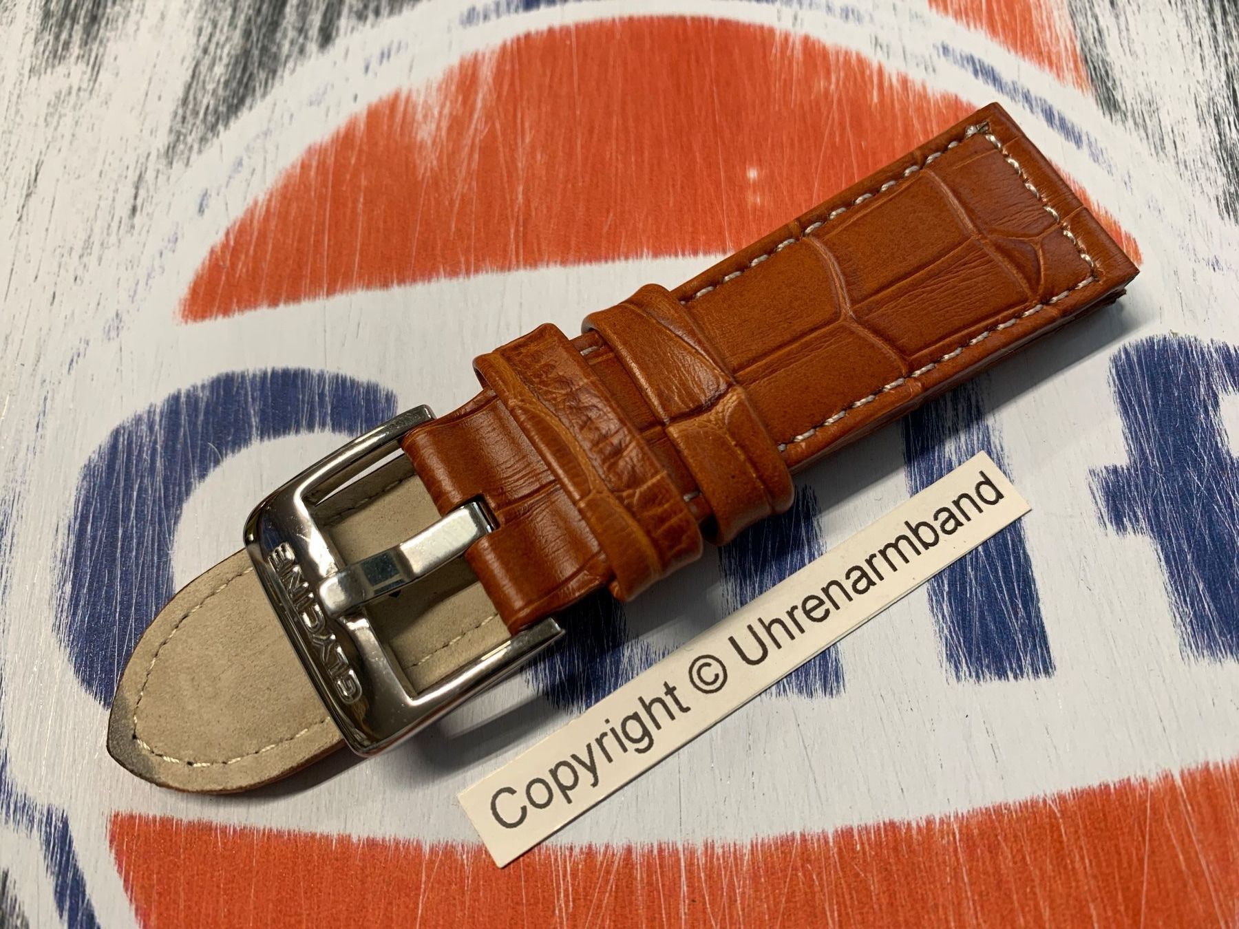 Bracciali & Braccialetti: Lederarmband, Glycine Leder braun – Nuovo e nell'imballaggio originale da Courlevon venduto da Uhrenarmband 1