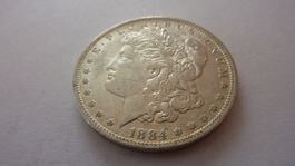 Uralter US Morgan - Silberdollar : Liberty 1884, vorzüglich
