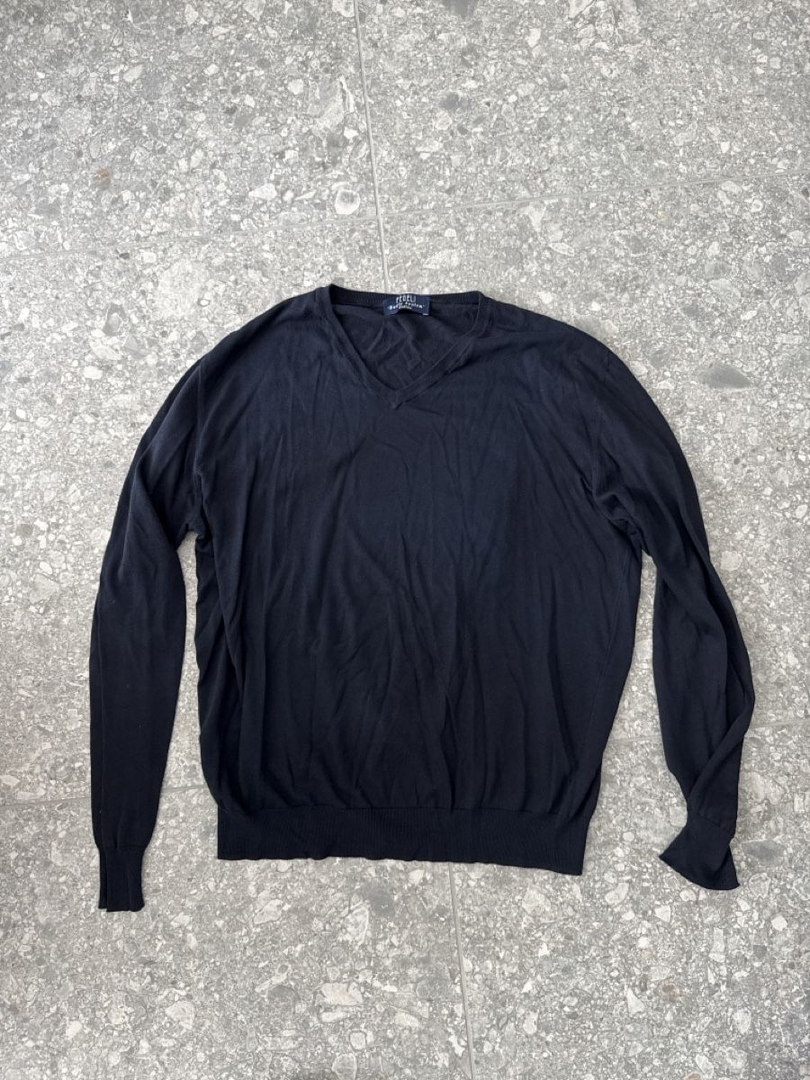 Maglioni & Felpe: Herren Pullover FEDELI V-Ausschnitt Baumwolle Navy Grösse L – Usato da Birmensdorf ZH venduto da nin.am