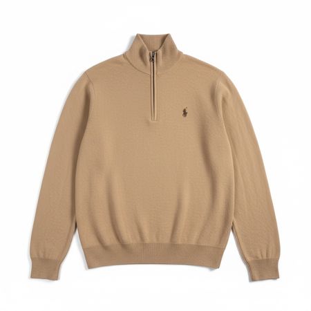 Pull camionneur demi-zip Ralph Lauren beige - M #14