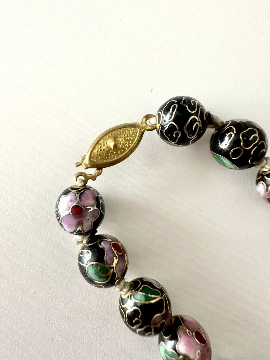 Catenine: Retro Cloisonné Champlevé Perlenkette 1940 – Usato da Affoltern am Albis venduto da Sveta75 4