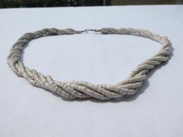 Vintage-Kette mit Scheiben-Perlen (Heishi-Beads), Länge 56cm