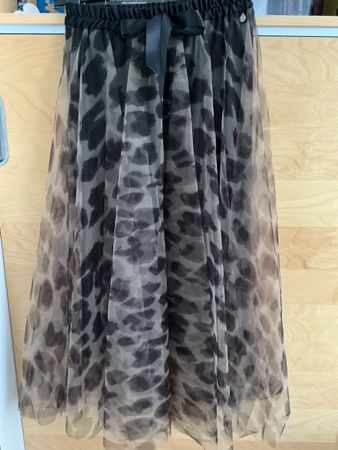 Tüllrock HeartKiss mit Leopardenmuster schwarz beige neu