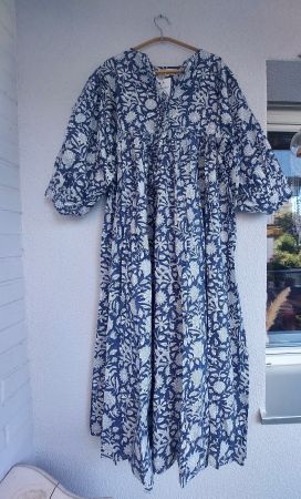 Maxi Dress – Hand Block Printed, 100% Cotton –  S/M & LXL
