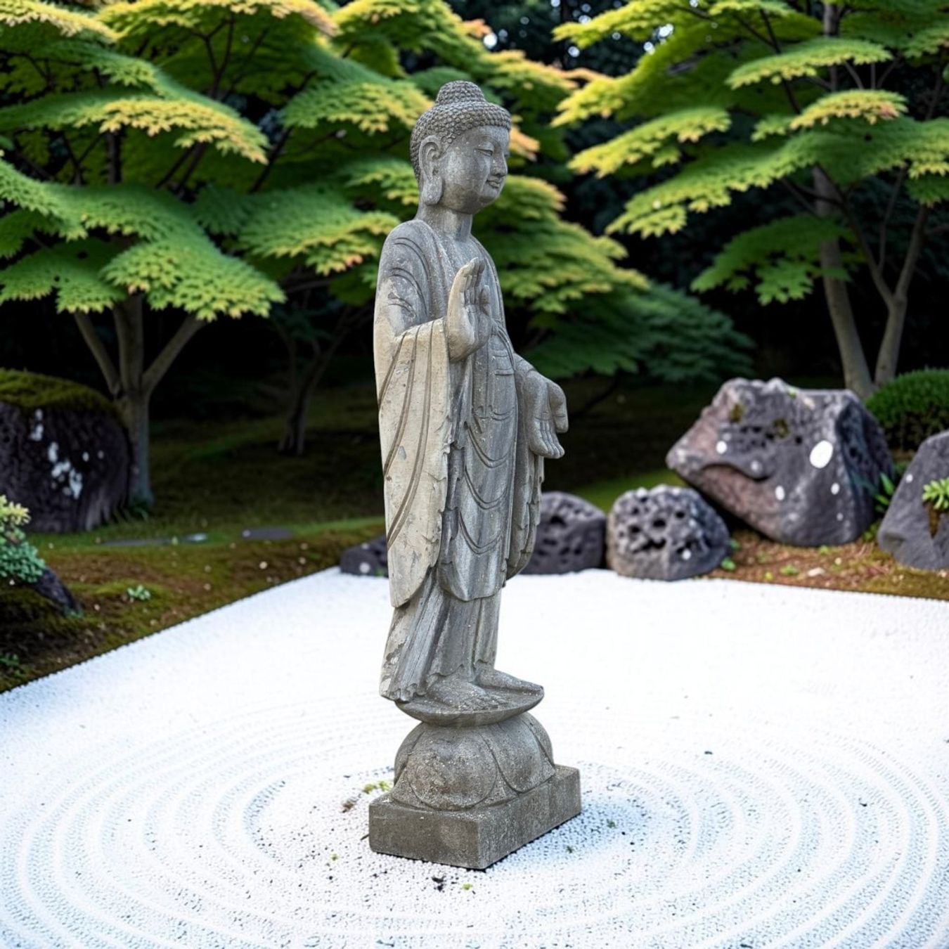 Skulpturen & Statuen: Alte Naturstein Buddha Statue Garten Steinfigur stehend – Gebraucht aus Hilpoltstein von asienlifestyle888 2