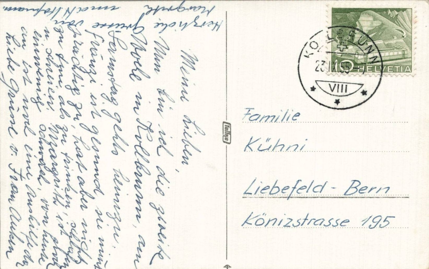 Cartoline postali: Originale alte Ansichtskarte Kirche Zollbrunn Schweiz 1955 – Usato da Luzern venduto da Kartenansicht 1