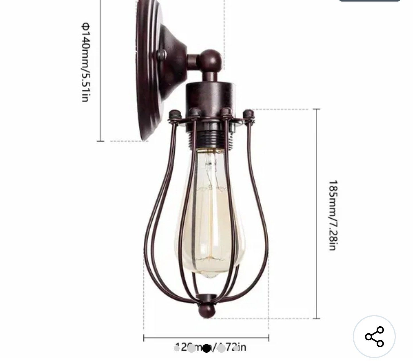 Lampade: Vintage Wandlampe Rusty E27 Metall (2 Stk.) – Nuovo e nell'imballaggio originale da St. German venduto da SchlufiPeter86 3