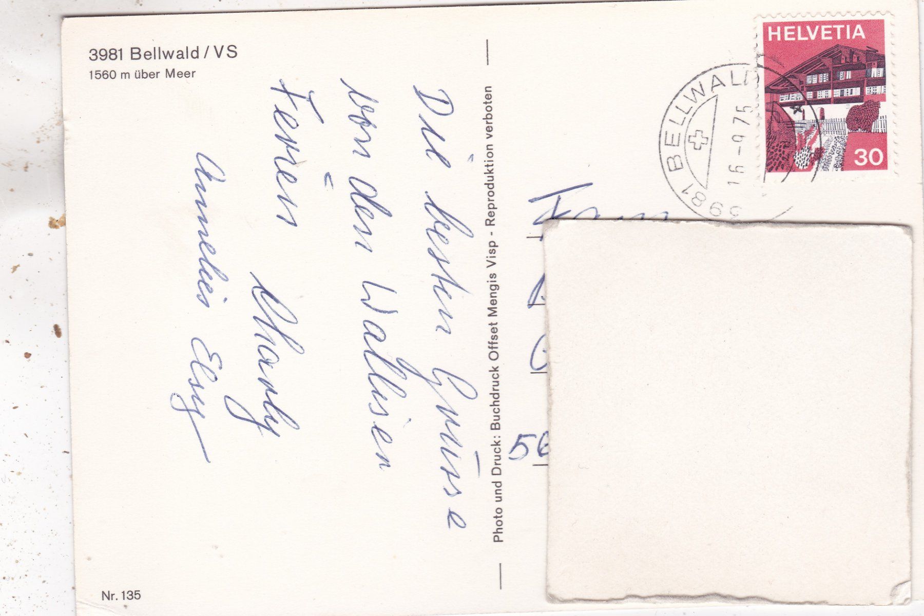 Cartes postales: Bellwald 1975 – D'occasion à Herisau par Lisegrat2008 1