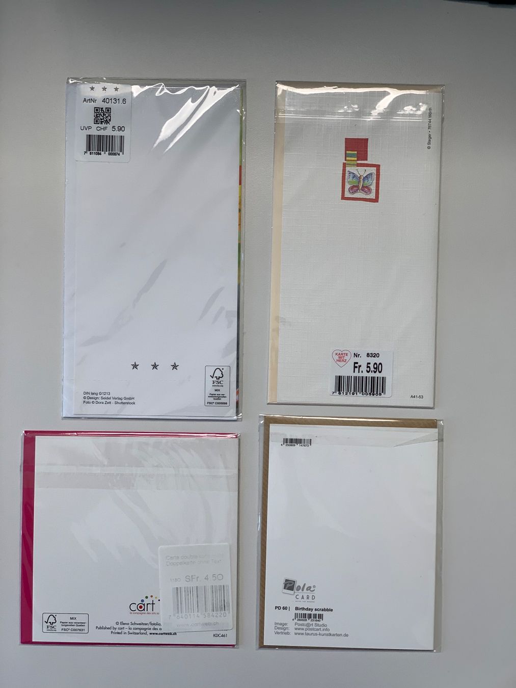 Karten: 4er-Set Geburtstagskarten / Grusskarten, neu – Neu und originalverpackt aus Windisch von rhu_wd8q 1
