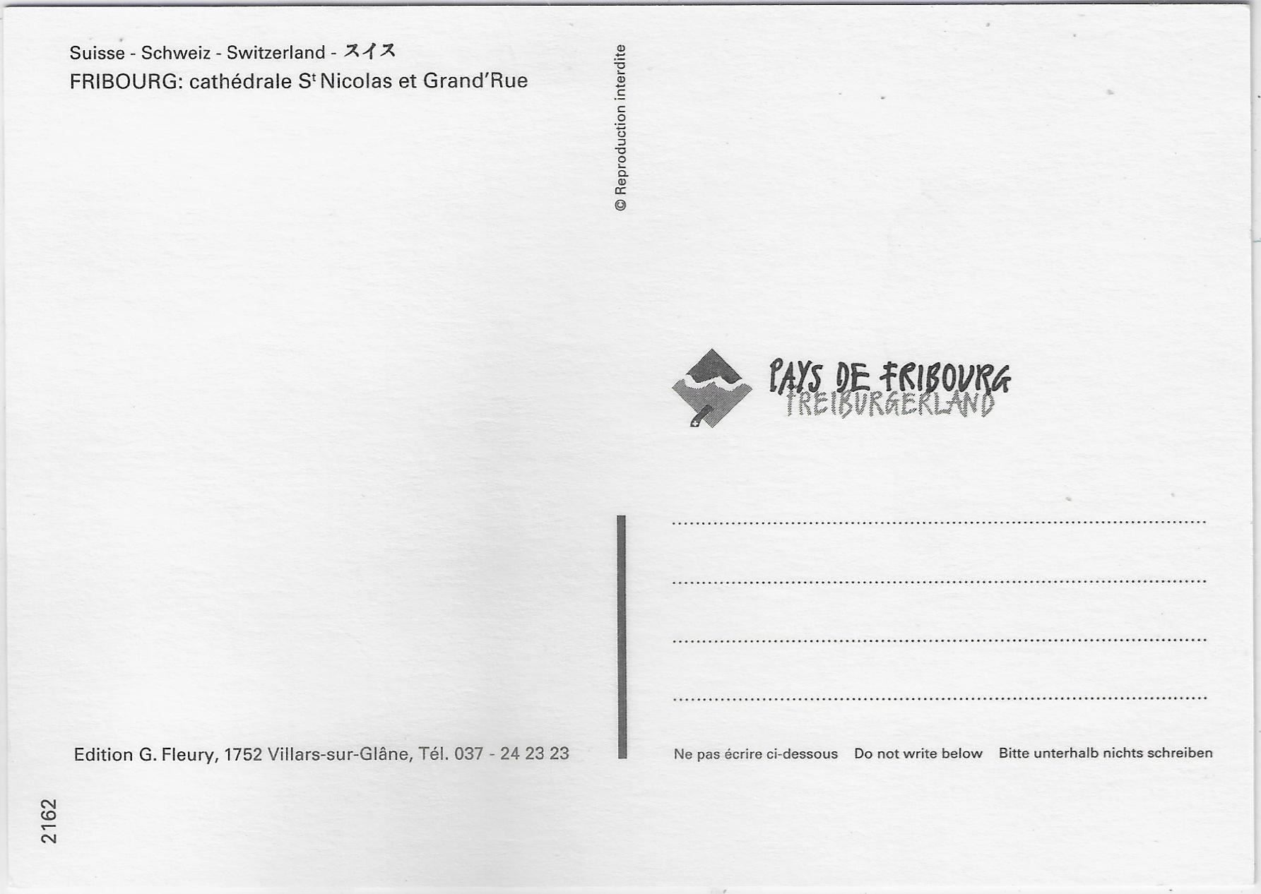 Cartoline postali: Fribourg - Cathedrale St. Nicolas et – Usato da Ettingen venduto da Kartenplanet 1