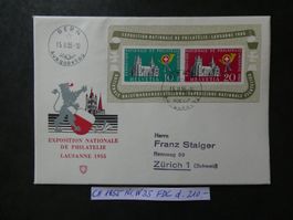 CH 1955 Nr. W35 auf FDC d