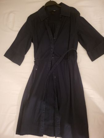H&M Hemdblusenkleid, Gr. 38, Dunkelblau, Sommerlich!