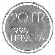 Alle Münzen: 20 CHF - Pièce commémorative 1998 : Conrad Ferdinand Meyer – Neu und originalverpackt aus APPLES von az02