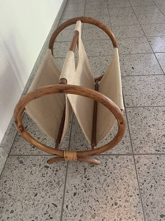 Autres articles pour la maison: Rarer Mid Century Bambus/Leinen Zeitugständer – D'occasion à Rothrist par Oddymanliane 1