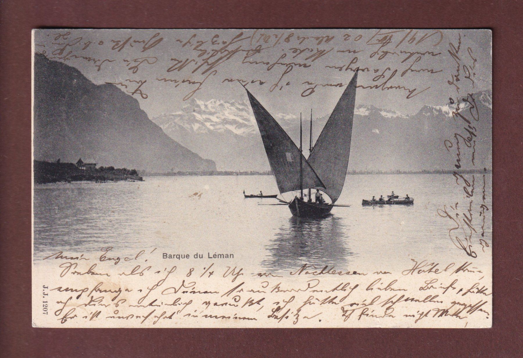Cartoline postali: BARQUE DU LEMAN - Dents du Midi - 1902 – Usato da Pully venduto da nicecards-shop