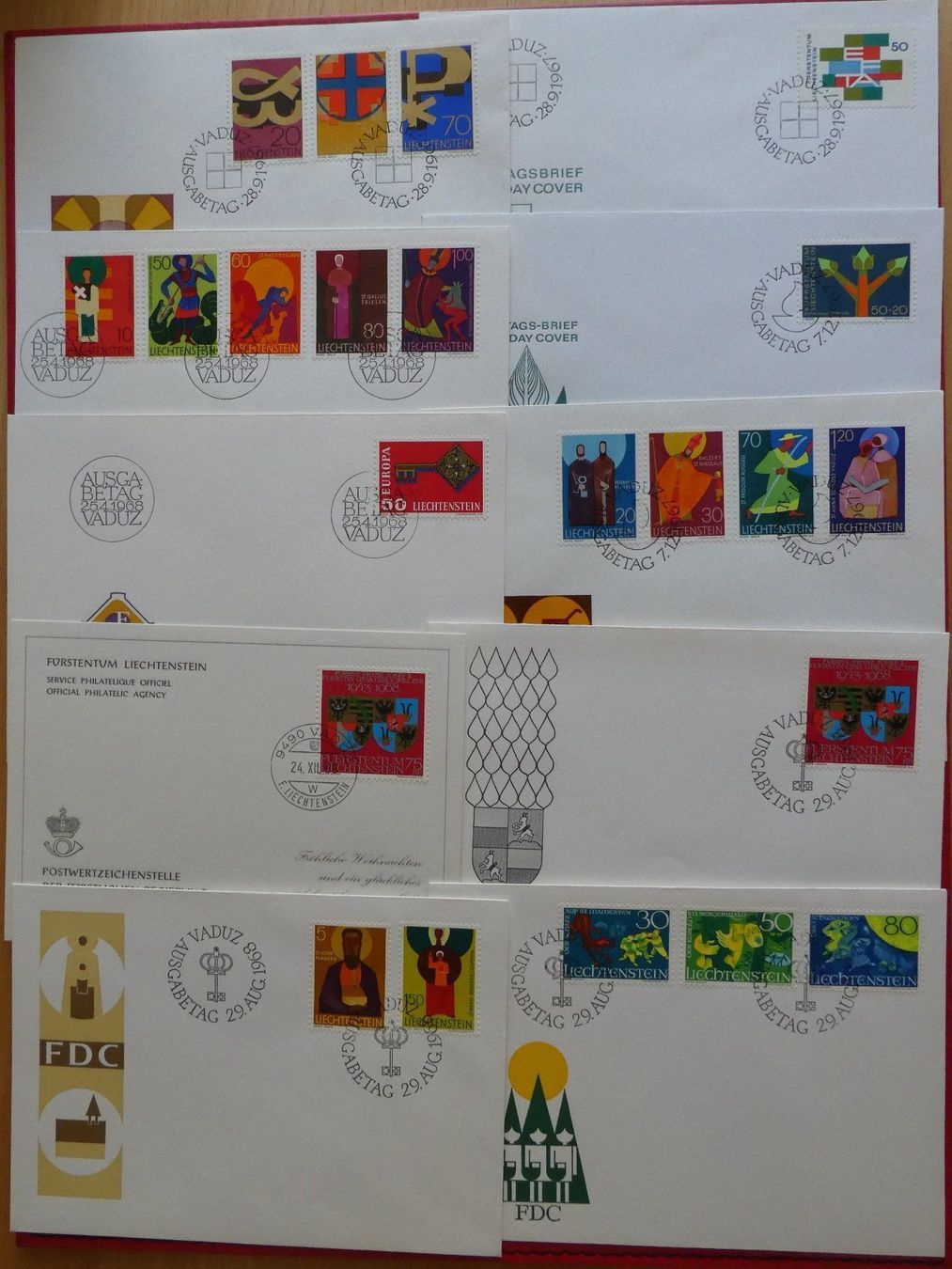 Alle Briefmarken: Liechtenstein 28 versch. Ersttagsbriefe FDC 1965-69 – Neu und originalverpackt aus Vaduz von muro100 1