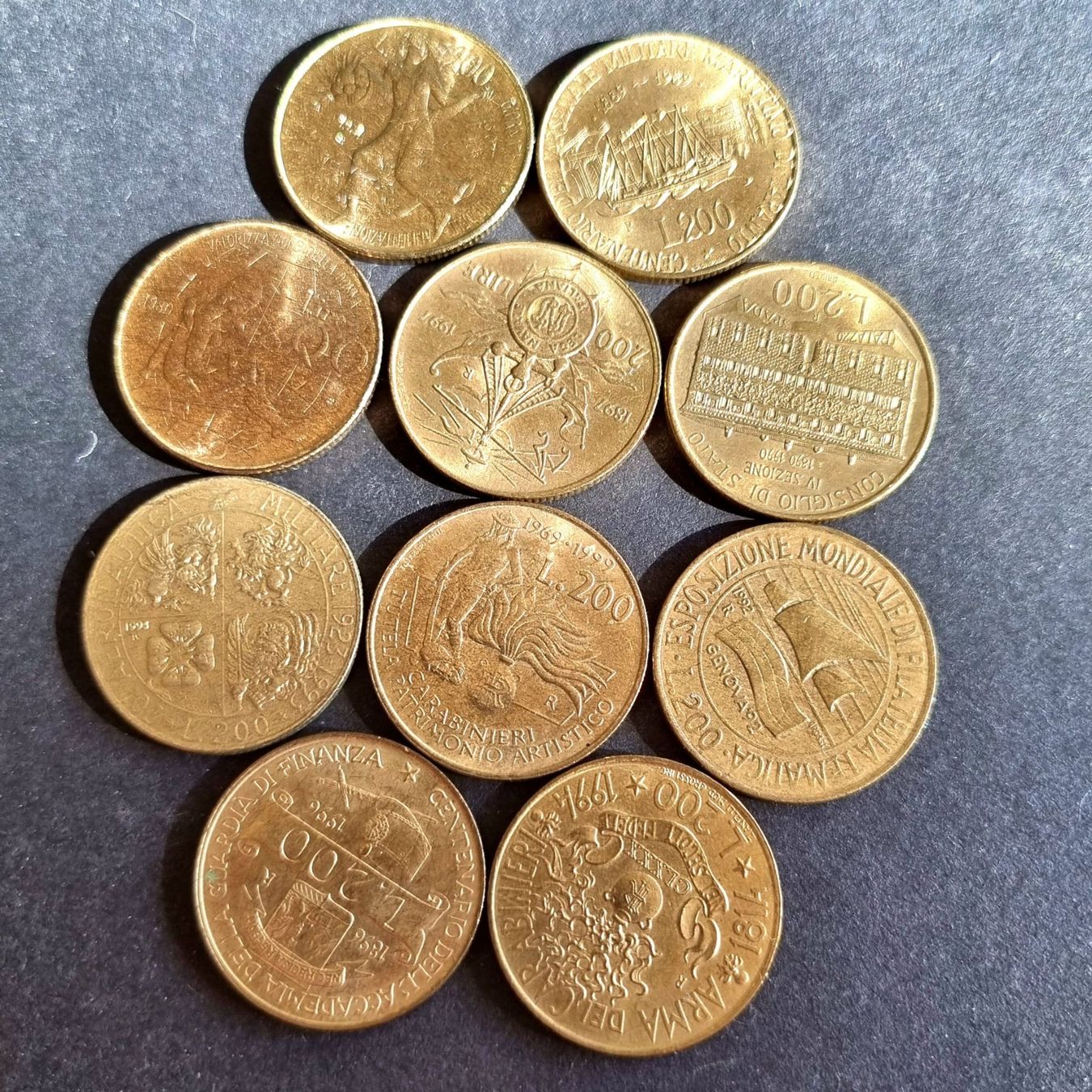 Tutti le monete: serie complète Commémorative de 200 Lire Italie – Usato da Genève venduto da cor_2ryx