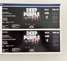 2 Stehplatz-Tickets Deep Purple Konzert Hallenstadion Zürich
