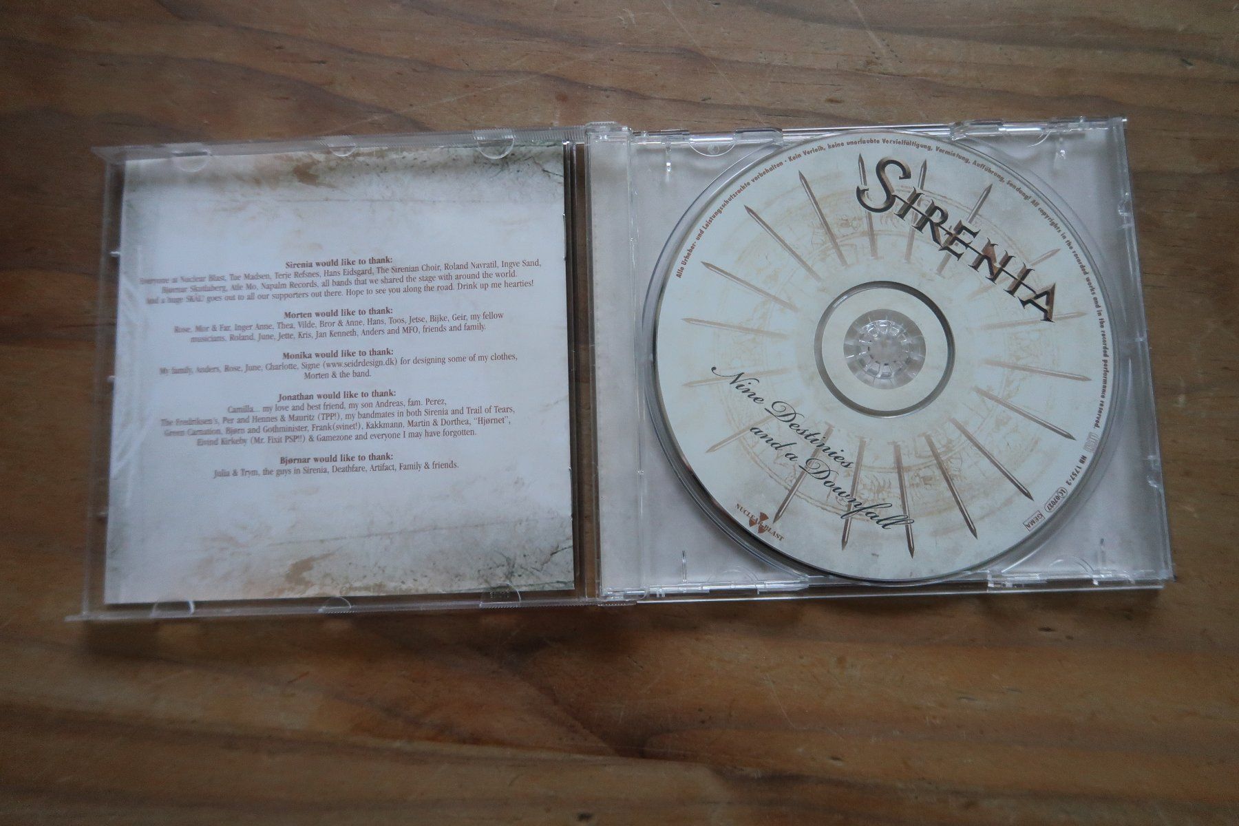 CDs: SIRENIA - NINE DESTINIES AND A DOWNFALL - CD – Gebraucht aus Basel von Patiscat 4