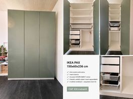 Armanio PAX 150×60×236 cm con accessori KOMPLEMENT