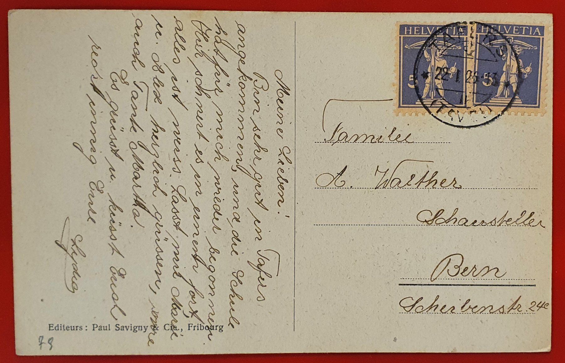 Cartoline postali: Tafers 1925 – Usato da Kreuzlingen venduto da Rschweiz1 1