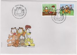 Garfield Serie aus Markenheftchen auf off. illustriertem FDC