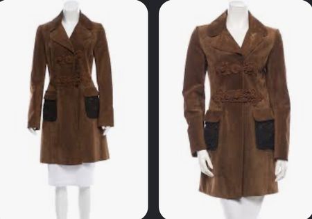 Prada vintage suede coat size 40 Italian 