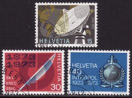 Satz SBK-Nr. 520-522 (Sonderpostmarken 1973) ET-Stempel