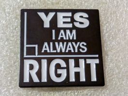 Ansteckpin 173: Yes i am always right