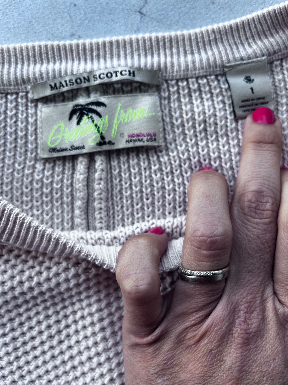 Maison Scotch Pullover & Sweatshirts: Maison Scotch Pullover Baumwolle Puder Rosa mit Broderie – Gebraucht aus Zürich von maral787 3
