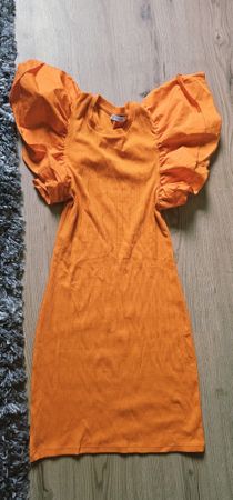 Orange Puff Sleeve Dress 🍊 Summer Vibe Dress zara 