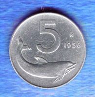 Italien coins 5 lire 1956 TOP stück sehr selten rare
