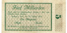 Freiburg 5 Mrd.Mark 29.10.1923 VZ-VZ+