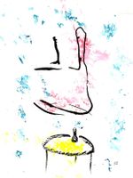 Zeichnung: Ghost over table