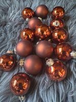 15x Christbaumkugeln Braun Vintage Weihnachten