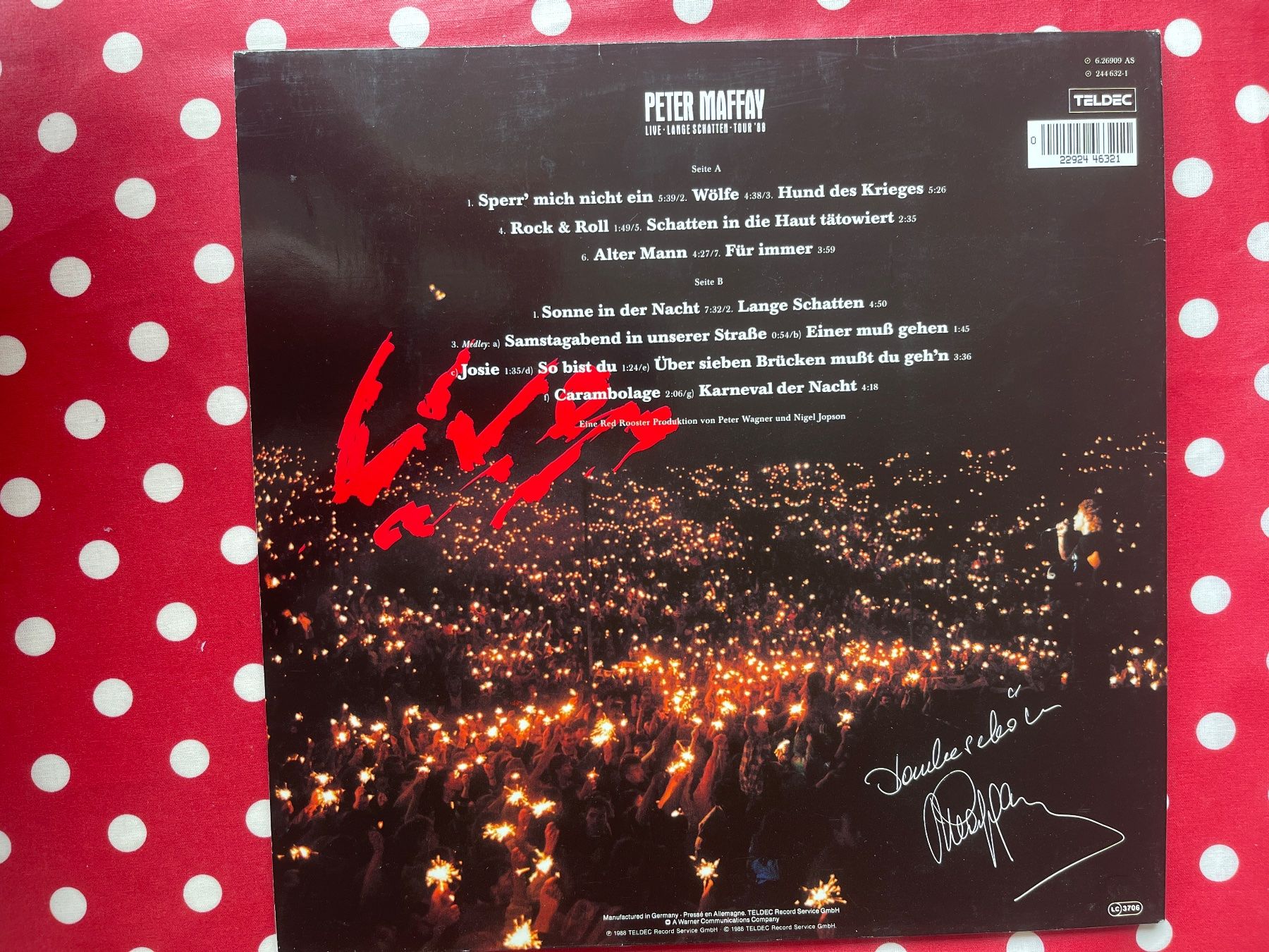 Schallplatten: A605/Peter Maffay Live Lange Schatten Tour '88 – Gebraucht aus Frutigen von Philippe_jsp 1
