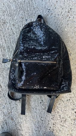 Pailletten Rucksack Schwarz
