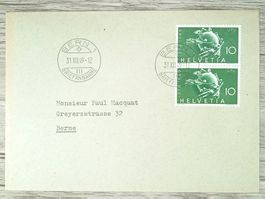 TR03 Enveloppe + Timbre Suisse 1949