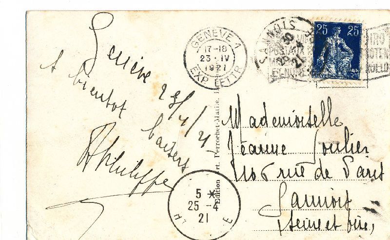 Ansichtskarten: Genève Quart. de l'lle et les Ponts 1921 – Gebraucht aus Emmenbrücke von teestube 1