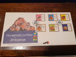 Collection de timbres Zimbabwe - Poterie d'art rare!