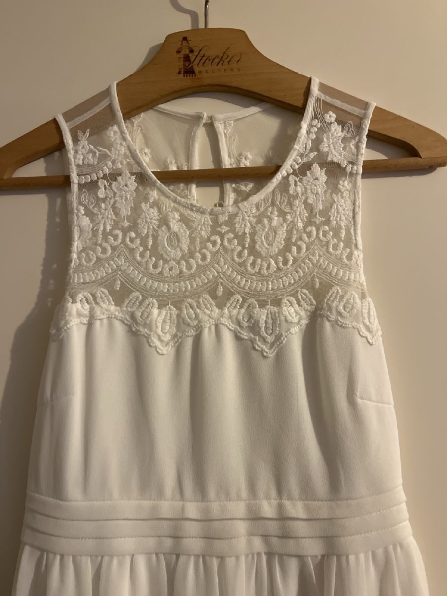 Vero Moda Vestiti: Knielanges weisses Kleid – Usato da Düdingen venduto da MurRie